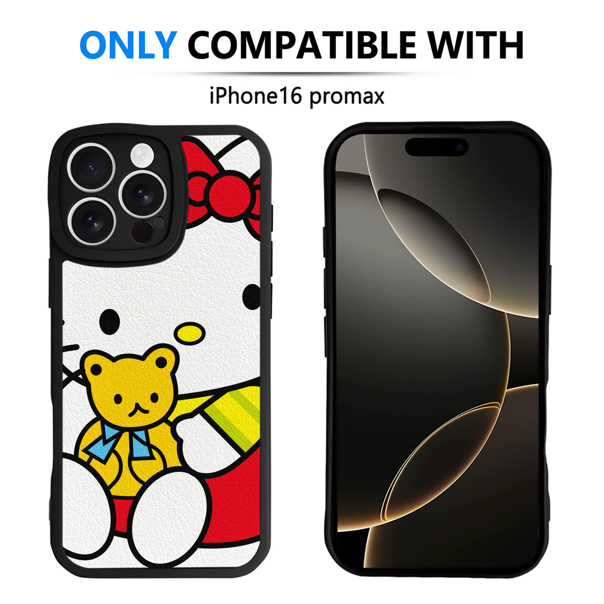 （画像用） Hello Kitty ハローキティ 【iPhone 16シリーズ対応】シリコンスマホケース（レザー調） 材質：シリコン
